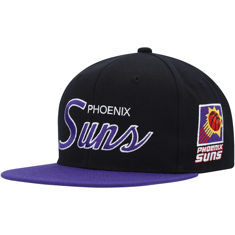 Casquette Snapback MVP Team Script 2.0 des Phoenix Suns Hardwood Classics MVP Mitchell & Ness pour homme, noir