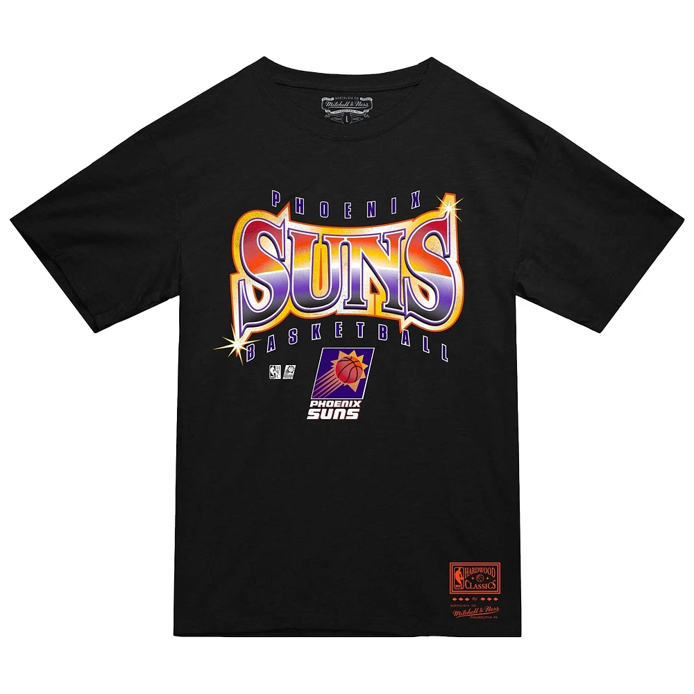 Men's Mitchell & Ness  Black Phoenix Suns Worldwide Collection Glow Up T-Shirt