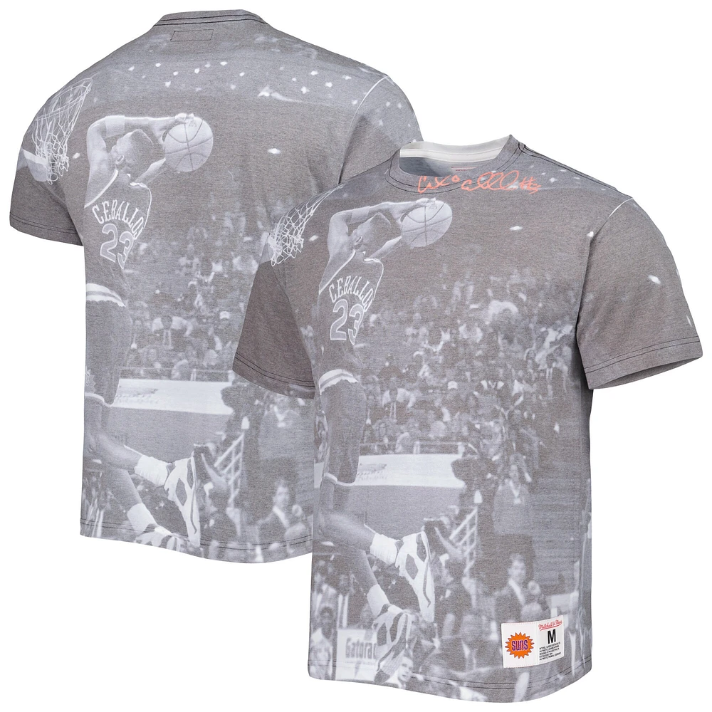 Men's Mitchell & Ness Cedric Ceballos Heather Gray Phoenix Suns Above The Rim T-Shirt