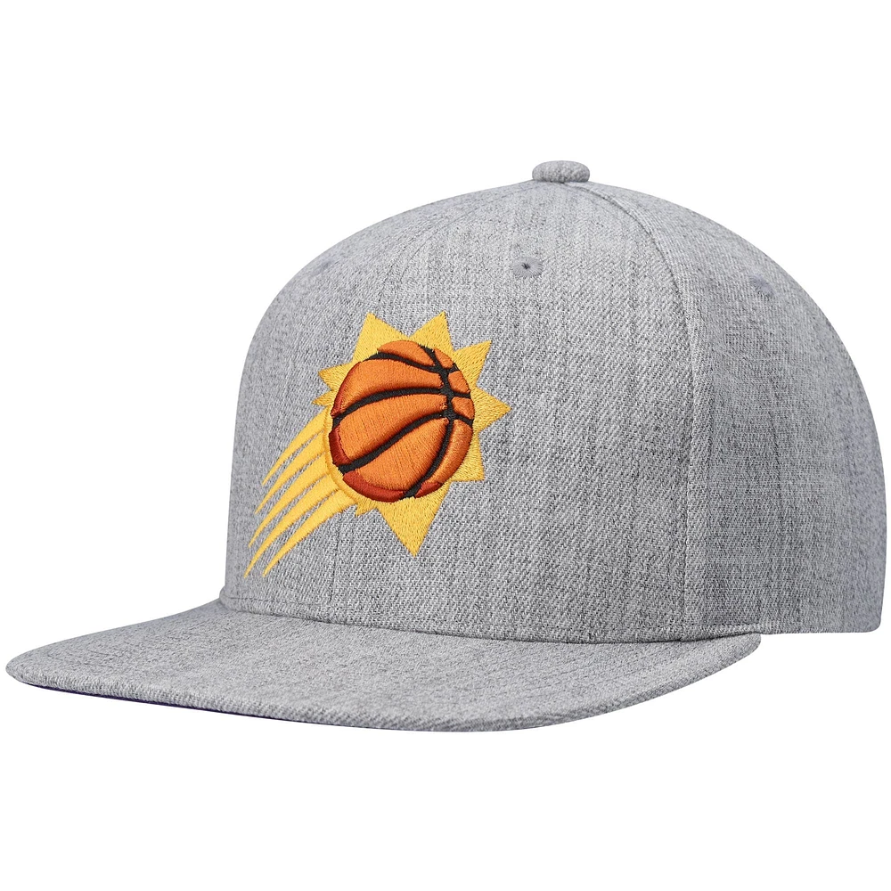 Casquette Snapback Phoenix Suns 2.0 Mitchell & Ness gris chiné pour hommes