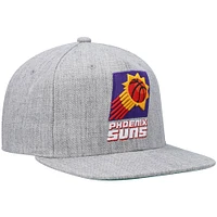 Men's Mitchell & Ness Heathered Gray Phoenix Suns Hardwood Classics Team 2.0 Snapback Hat