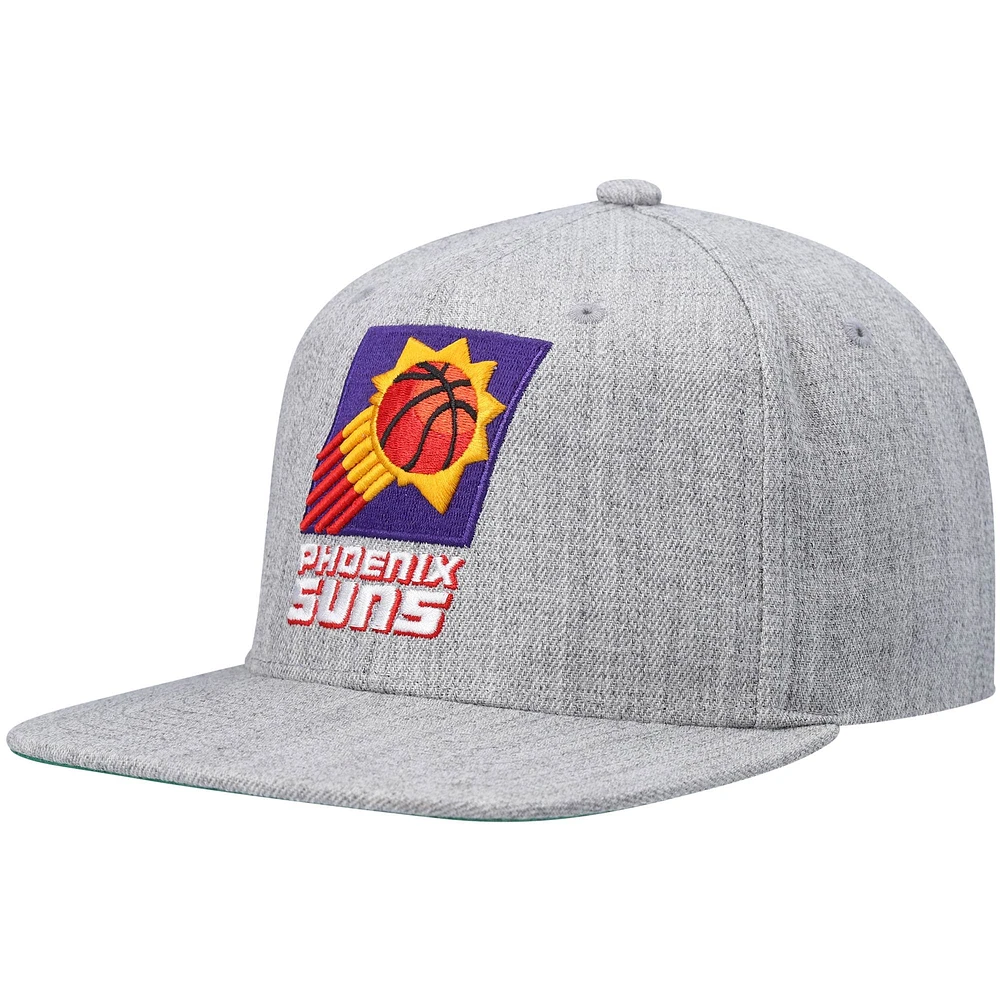 Casquette Snapback Phoenix Suns Hardwood Classics Team 2.0 Mitchell & Ness gris chiné pour hommes