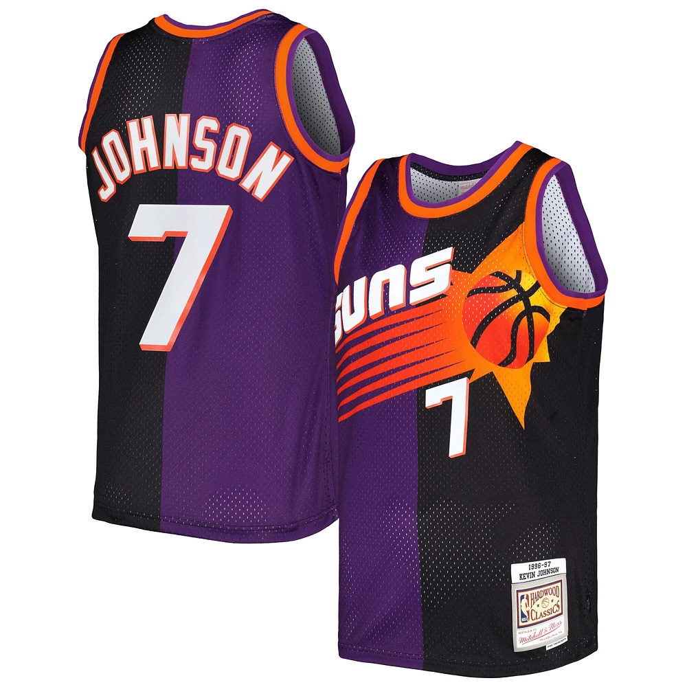 Maillot Swingman divisé Mitchell & Ness Kevin Johnson violet/noir Phoenix Suns Hardwood Classics 1996/97 pour hommes