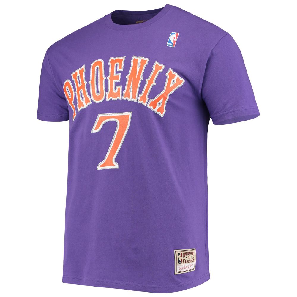 Men's Mitchell & Ness Kevin Johnson Purple Phoenix Suns Hardwood Classics Stitch Name Number T-Shirt