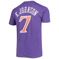 Men's Mitchell & Ness Kevin Johnson Purple Phoenix Suns Hardwood Classics Stitch Name Number T-Shirt