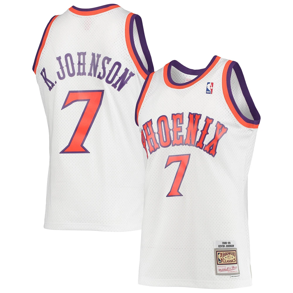 Maillot Swingman Mitchell & Ness Kevin Johnson Phoenix Suns blanc 1988/89 Hardwood Classics pour hommes