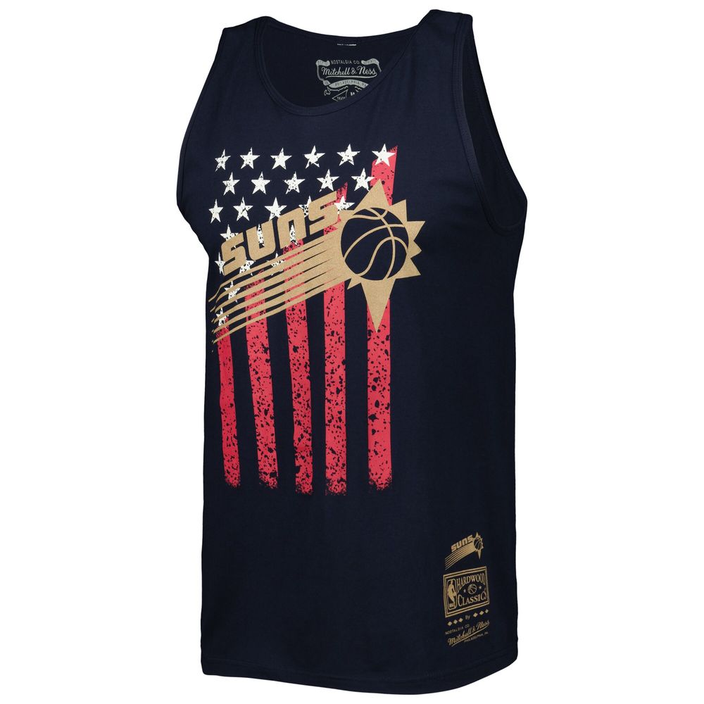 Men's Mitchell & Ness Navy Phoenix Suns Hardwood Classics Americana Stars and Stripes Tank Top