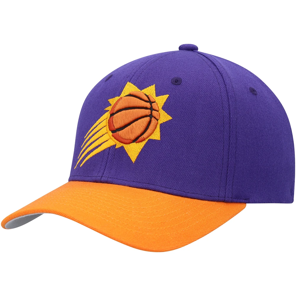 Casquette pour homme Mitchell & Ness Purple/Orange Phoenix Suns MVP Team Two-Tone 2.0 Stretch Snapback