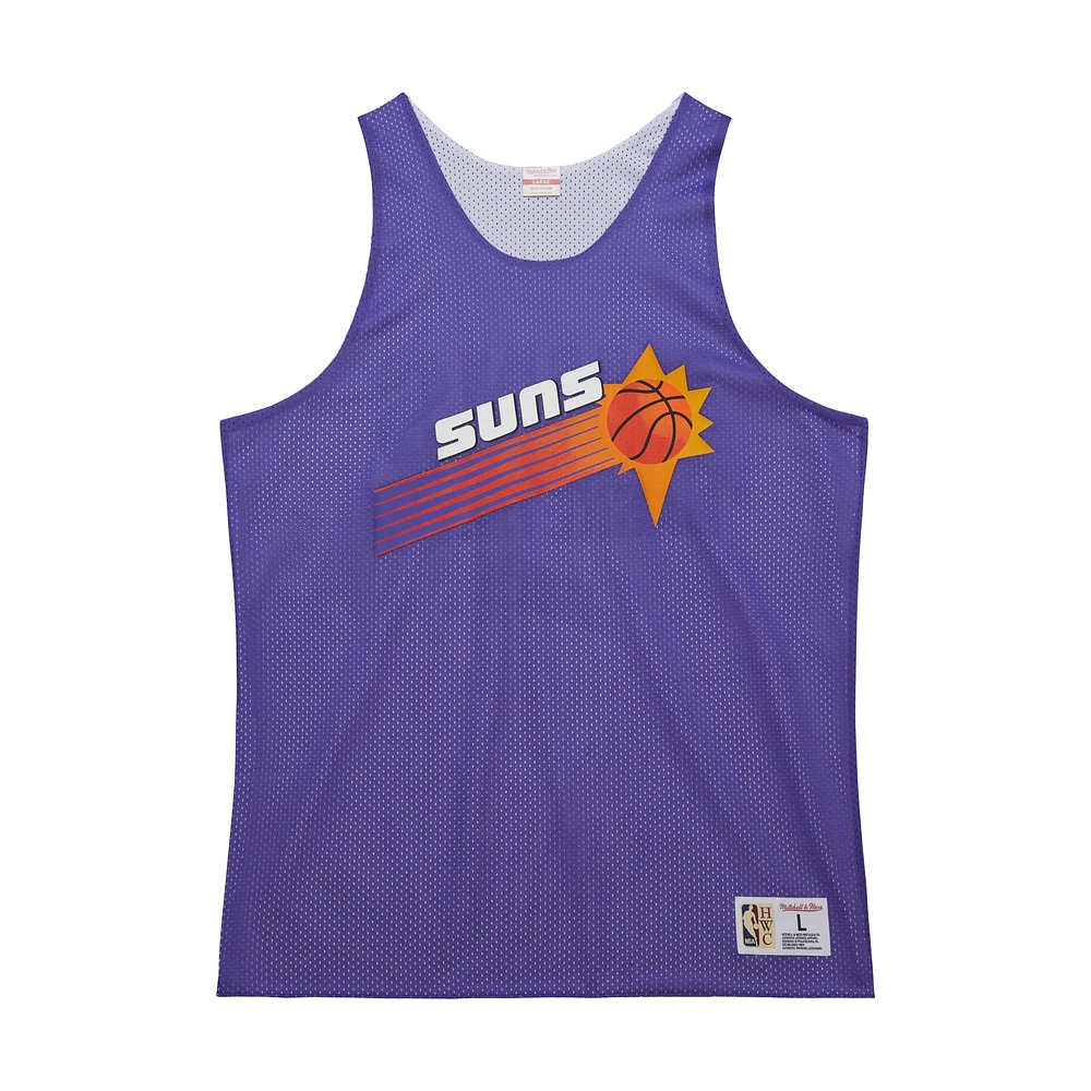 Maillot d'entraînement réversible en maille Hardwood Classics violet/blanc pour homme Mitchell & Ness Phoenix Suns