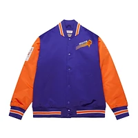 Veste en satin à boutons-pression intégrale pour homme Mitchell & Ness Purple Phoenix Suns Hardwood Classic Primetime