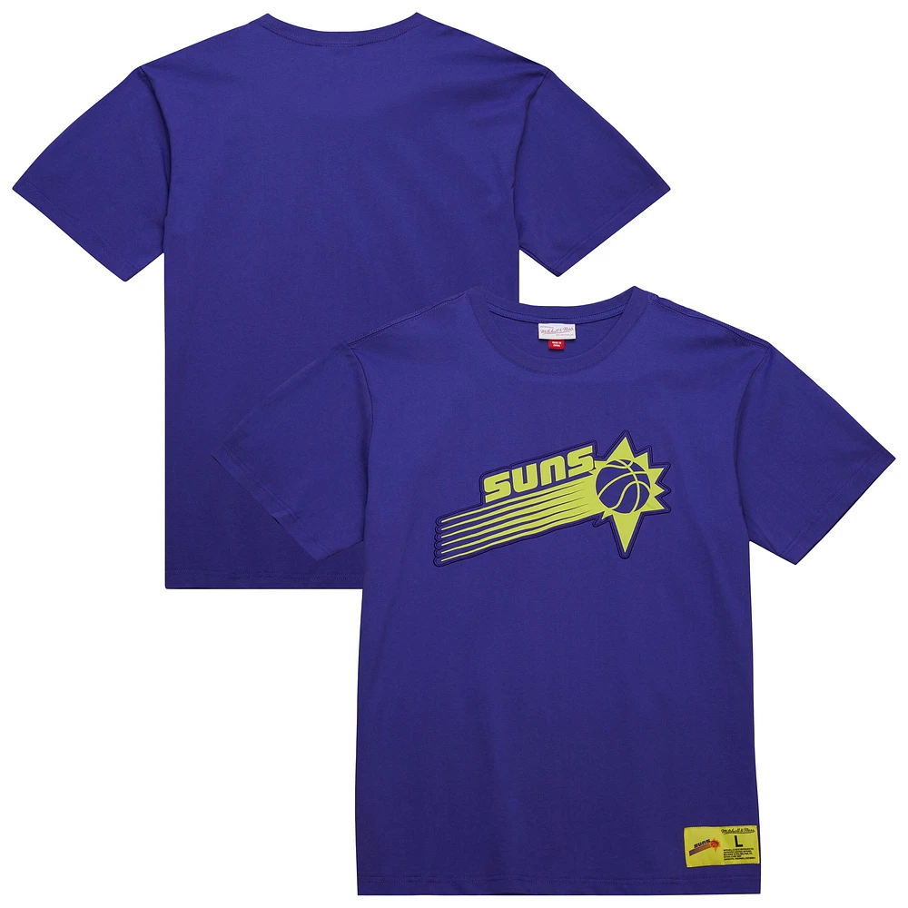 T-shirt Mitchell & Ness violet Phoenix Suns Hardwood Classics pour homme avec logo Neon Nights