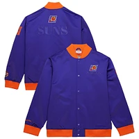 Veste légère en satin à boutons-pression pour homme Mitchell & Ness Purple Phoenix Suns Hardwood Classics Team OG 3.0