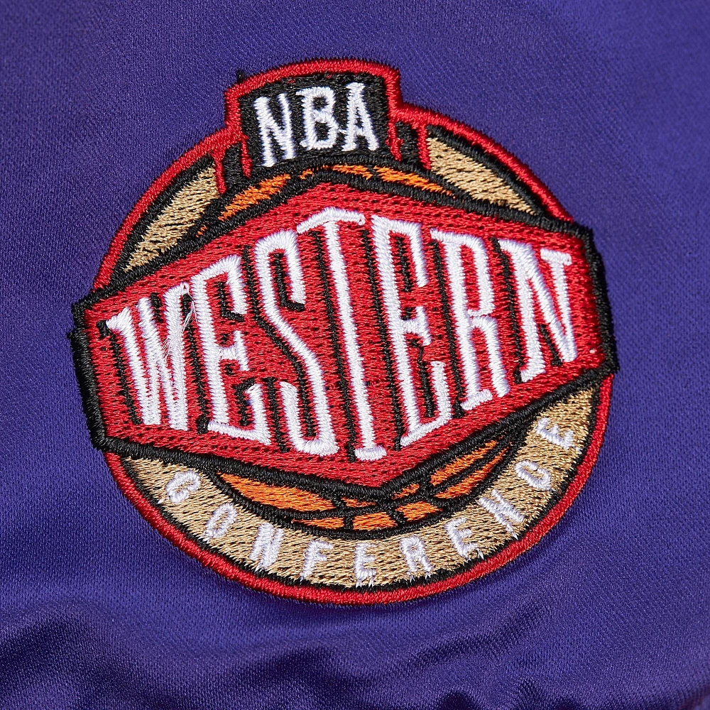 Veste légère en satin à boutons-pression pour homme Mitchell & Ness Purple Phoenix Suns Hardwood Classics Team OG 3.0