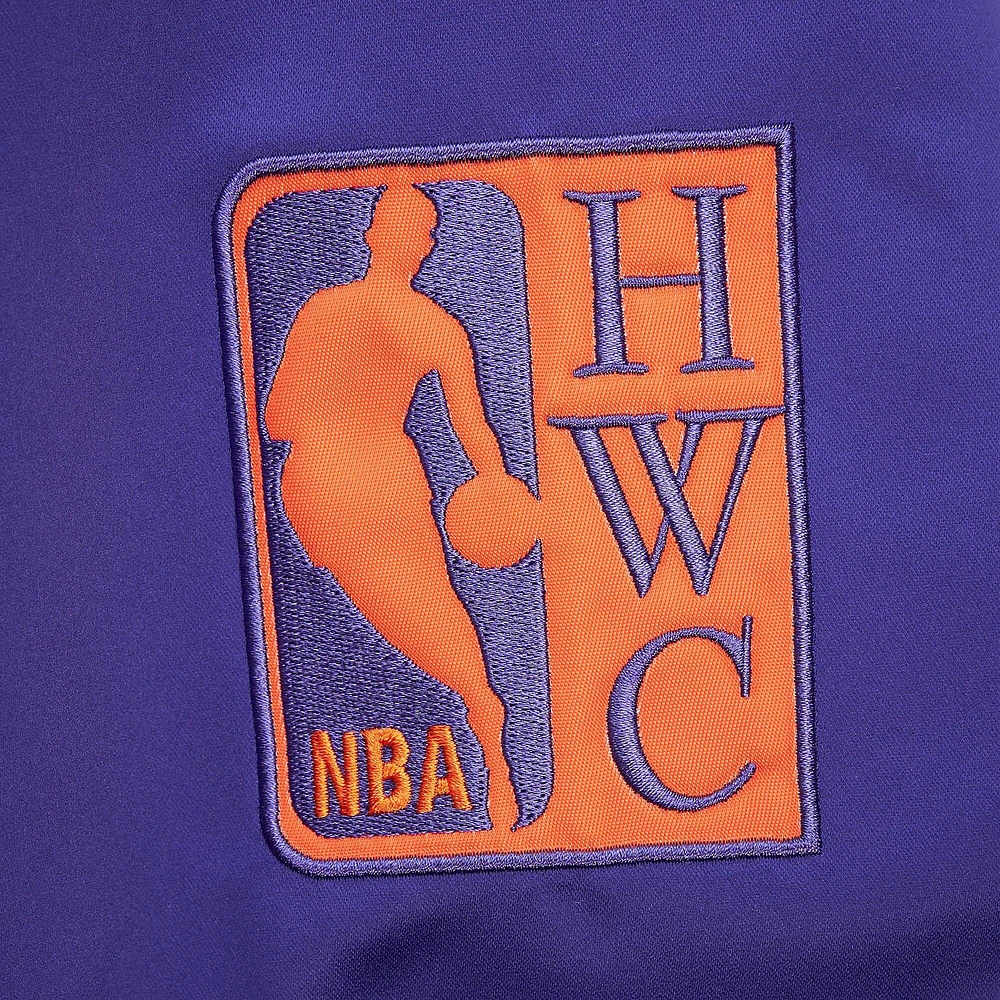 Veste légère en satin à boutons-pression pour homme Mitchell & Ness Purple Phoenix Suns Hardwood Classics Team OG 3.0