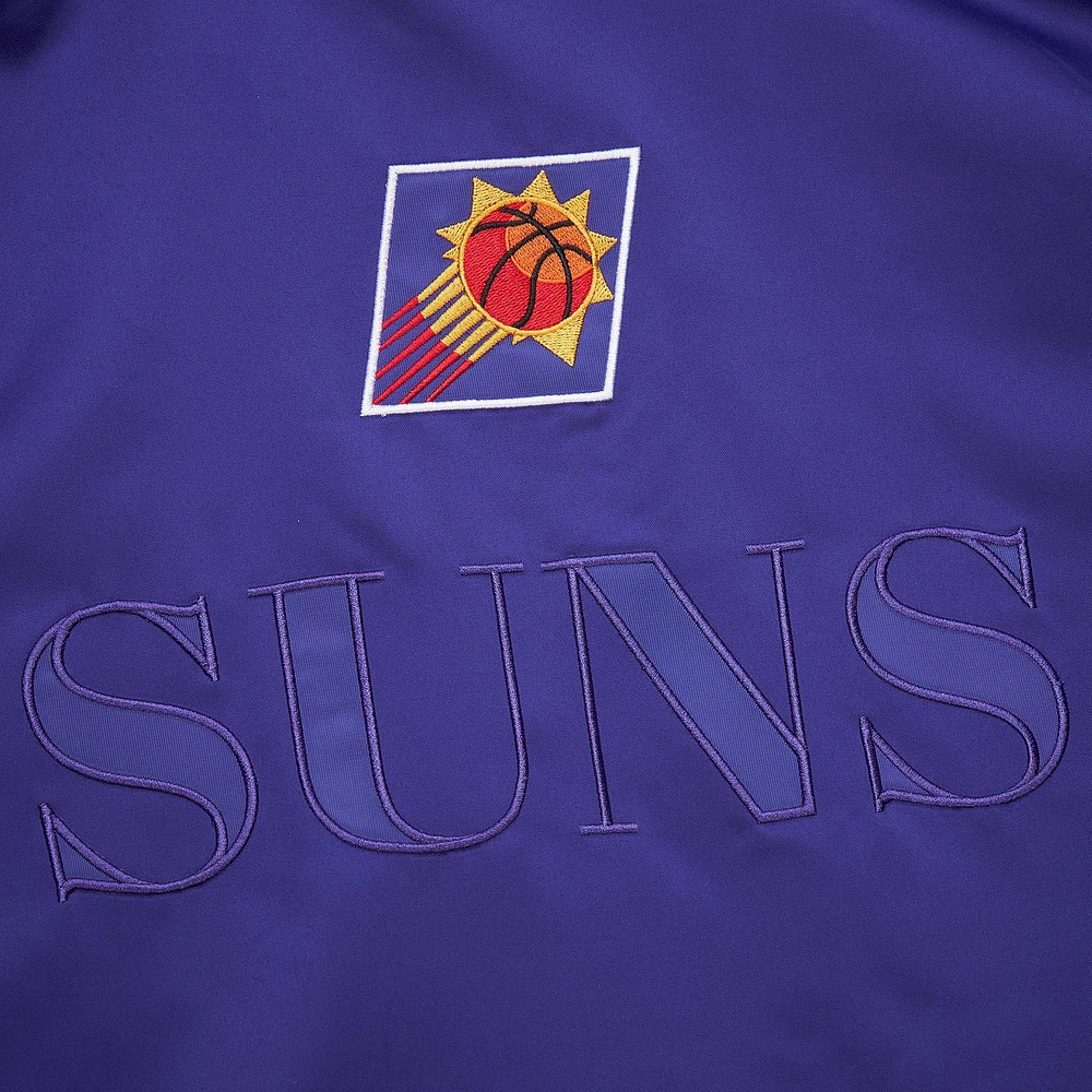 Veste légère en satin à boutons-pression pour homme Mitchell & Ness Purple Phoenix Suns Hardwood Classics Team OG 3.0