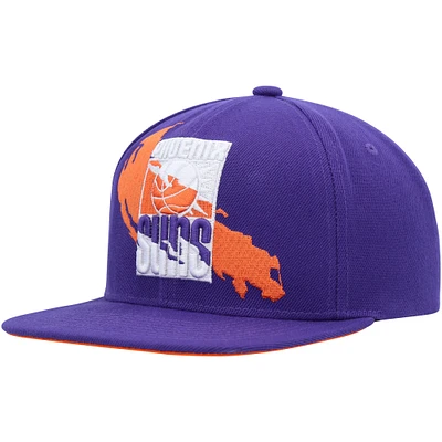 Men's Mitchell & Ness Purple Phoenix Suns Paint By Numbers Snapback Hat