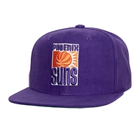 Casquette snapback en daim violet Phoenix Suns Mitchell & Ness pour hommes