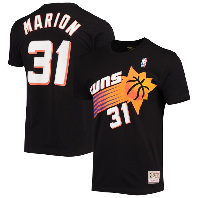 Mitchell & Ness Shawn Marion Black Phoenix Suns Hardwood Classics Stitch Name Number T-shirt pour hommes