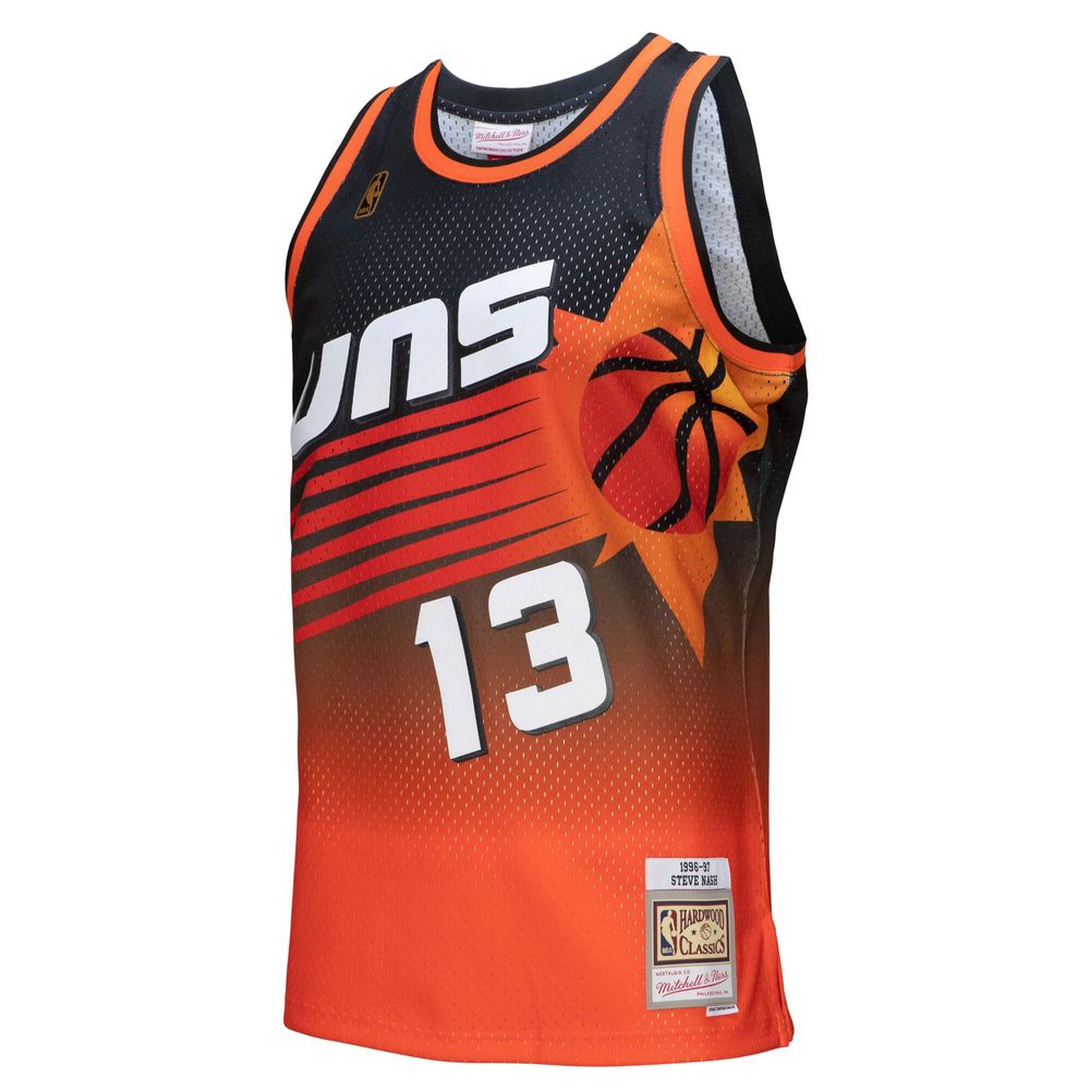 Men's Mitchell & Ness Steve Nash Black/Orange Phoenix Suns - 1996/97 Fadeaway Swingman Player Jersey