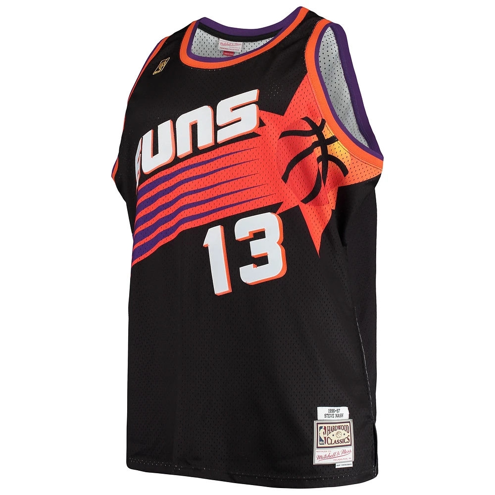 Maillot Swingman Mitchell & Ness Steve Nash Phoenix Suns noir 1996/97 Big Tall Hardwood Classics pour hommes