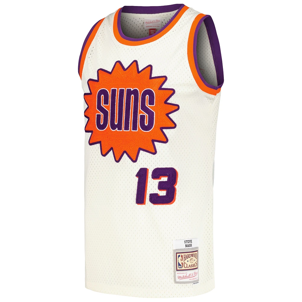 Men's Mitchell & Ness Steve Nash Cream Phoenix Suns Chainstitch Swingman Jersey