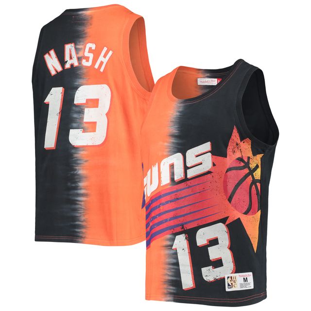 Débardeur Mitchell & Ness Steve Nash orange/noir Phoenix Suns Hardwood Classics Tie-Dye Name Number pour hommes