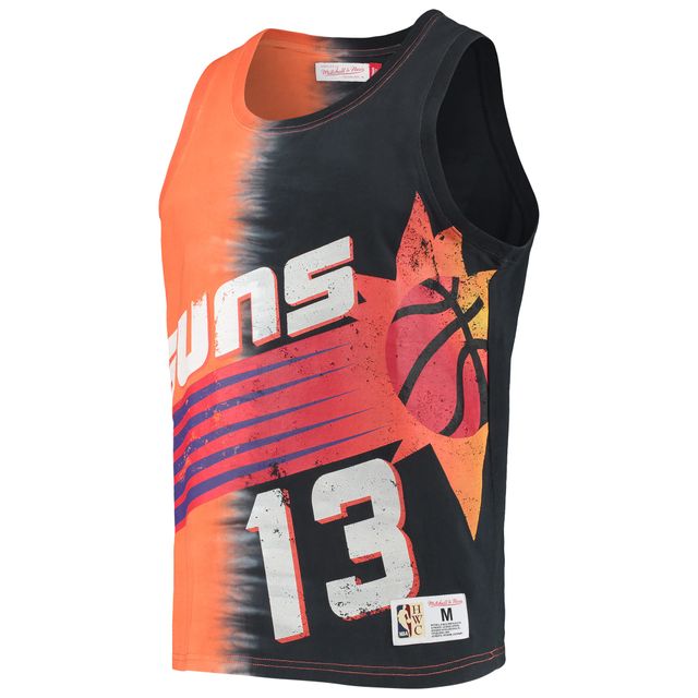 Débardeur Mitchell & Ness Steve Nash orange/noir Phoenix Suns Hardwood Classics Tie-Dye Name Number pour hommes