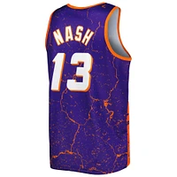 Men's Mitchell & Ness Steve Nash Purple Phoenix Suns 1996-97 Hardwood Classics Player Burst Tank Top