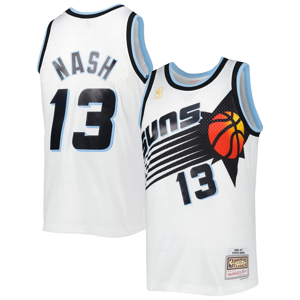 Maillot Homme Mitchell & Ness Steve Nash White Phoenix Suns 1996-97 Hardwood Classics Reload 3.0 Swingman