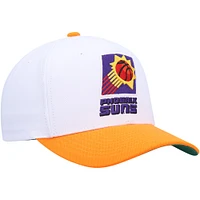 Casquette pour homme Mitchell & Ness White/Orange Phoenix Suns Hardwood Classics Core 2-Tone 2.0 Pro Snapback