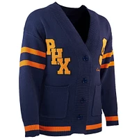 Chandail boutonné sans identification de l'appelant NBA x Keizer Clark Navy/Orange Phoenix Suns pour homme