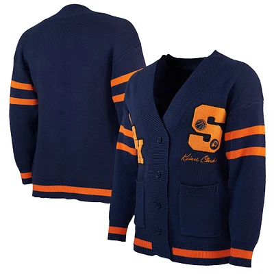 Chandail boutonné sans identification de l'appelant NBA x Keizer Clark Navy/Orange Phoenix Suns pour homme