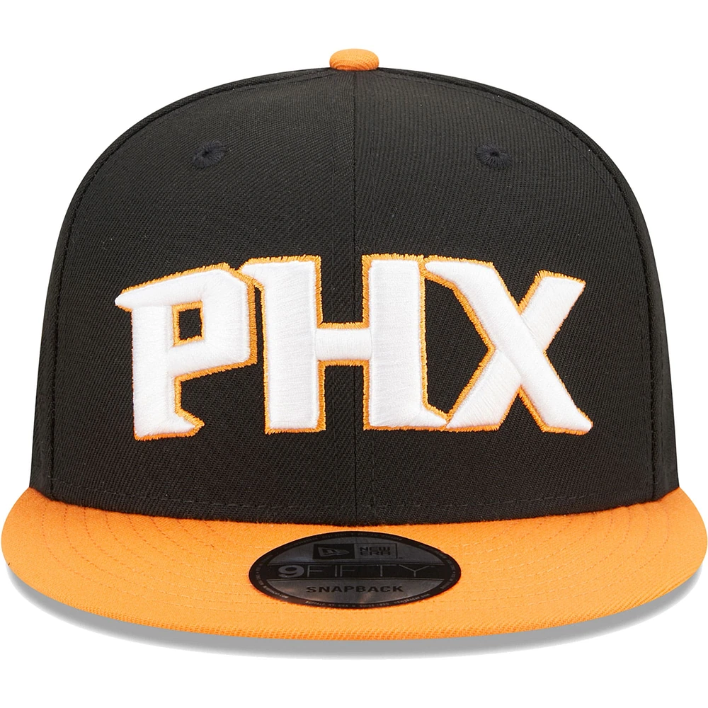 Casquette New Era Phoenix Suns Jersey Hook Statement Edition 9FIFTY Snapback pour homme, noir/orange