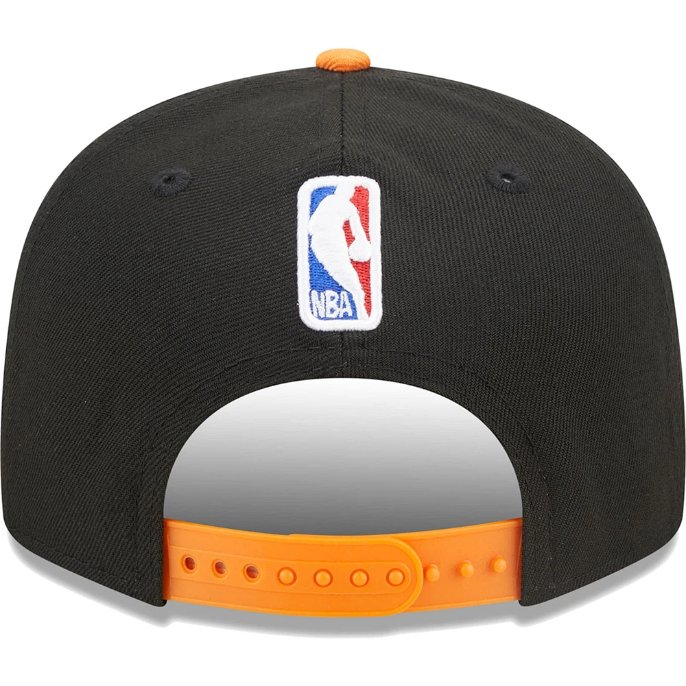 Men's New Era Black/Orange Phoenix Suns Jersey Hook Statement Edition 9FIFTY Snapback Hat