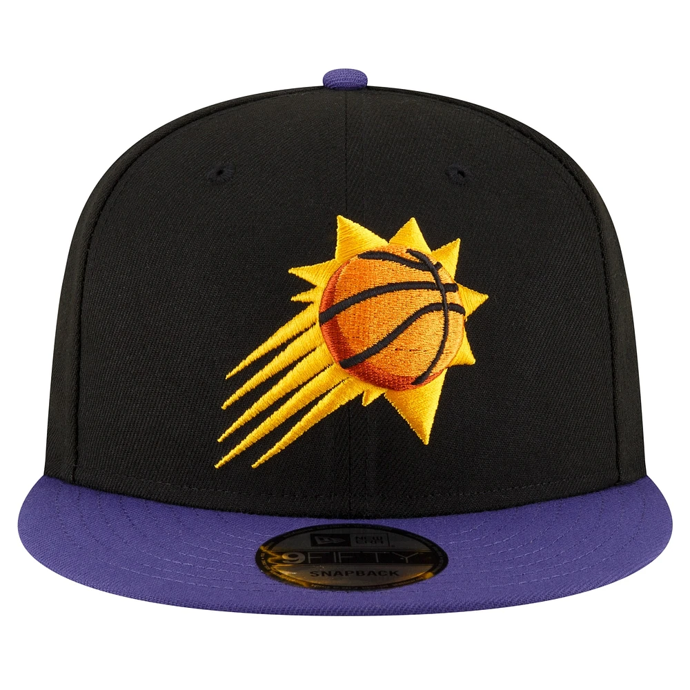 Men's New Era Black/Purple Phoenix Suns Official Team Color 2Tone 9FIFTY Snapback Hat