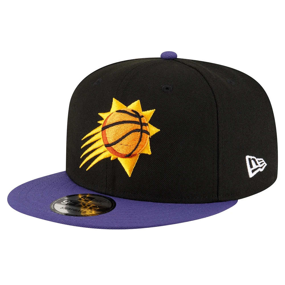 Men's New Era Black/Purple Phoenix Suns Official Team Color 2Tone 9FIFTY Snapback Hat