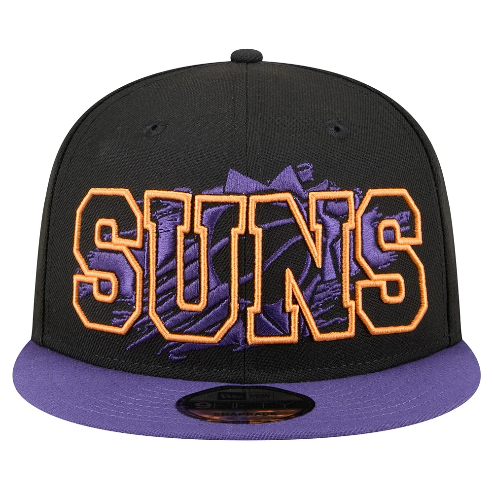 Men's New Era Black/Purple Phoenix Suns Sport Night Splatter 2-Tone 9FIFTY Snapback Hat