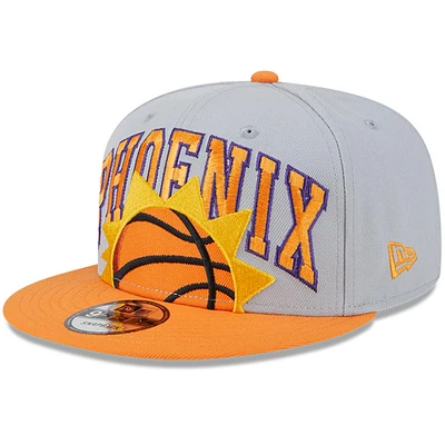 Casquette Snapback bicolore 9FIFTY Tip-Off des Phoenix Suns New Era pour hommes, gris/orange