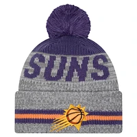 Bonnet tricoté à revers et pompon Phoenix Suns Sport Night Runner pour homme New Era gris