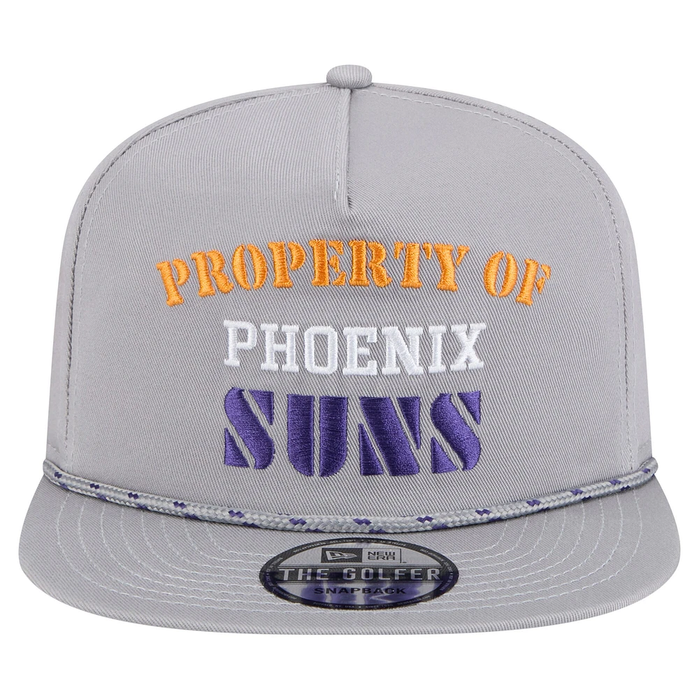 Men's New Era Gray Phoenix Suns Throwback Property Of Golfer Snapback Hat