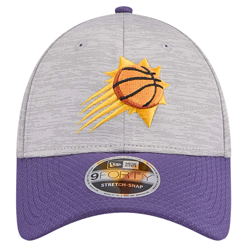 Men's New Era Heather Gray/Purple Phoenix Suns Active Digi-Tech Two-Tone 9FORTY Adjustable Hat