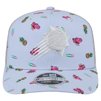 Casquette extensible à boutons-pression New Era bleu clair/gris Phoenix Suns Adventure Aloha Pattern 9SEVENTY pour homme