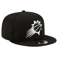 Men's New Era Phoenix Suns Black & White 9FIFTY Snapback Hat