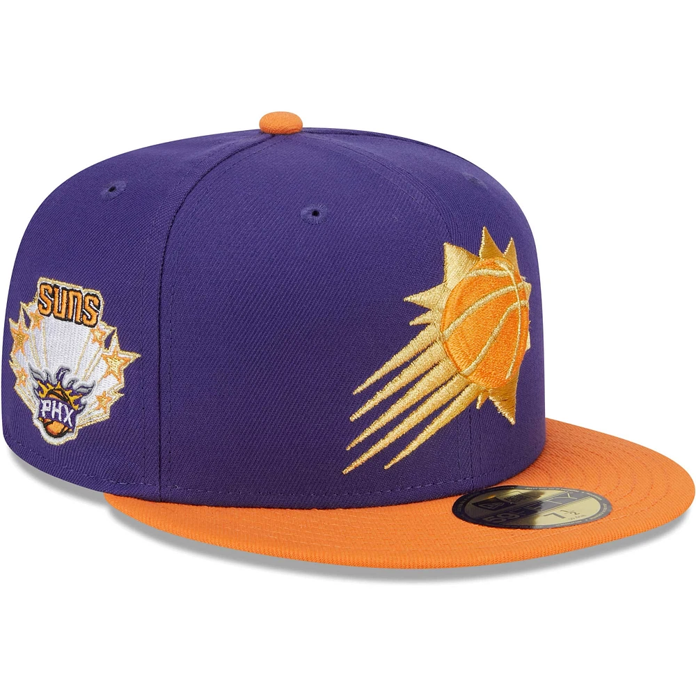 Casquette ajustée 59FIFTY Phoenix Suns Gameday Gold Pop Stars New Era violet/orange pour homme