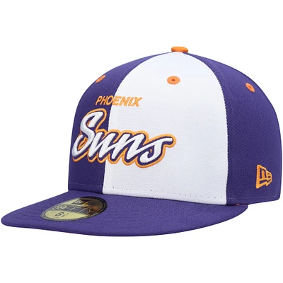 Men's New Era Purple/White Phoenix Suns Script Pinwheel 59FIFTY Fitted Hat