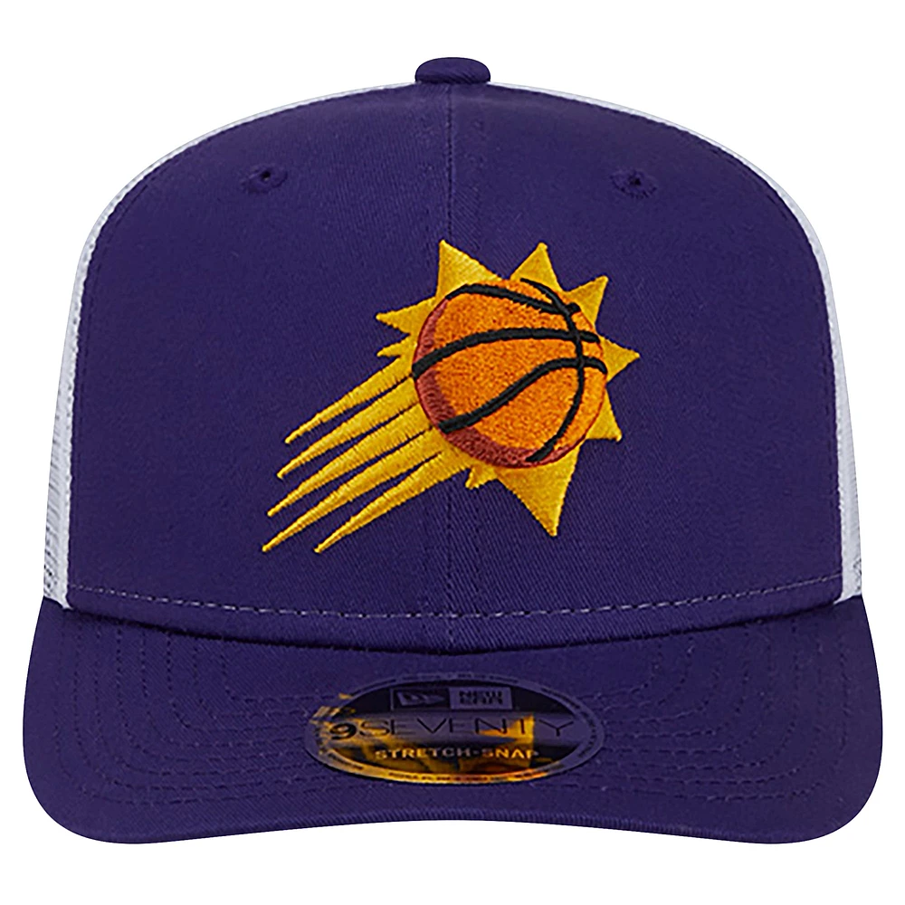 Men's New Era Purple/White Phoenix Suns Trucker 9SEVENTY COOLERA Stretch-Snap Hat