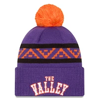 Bonnet tricoté à revers avec pompon Phoenix Suns 2024/25 City Edition violet New Era pour homme