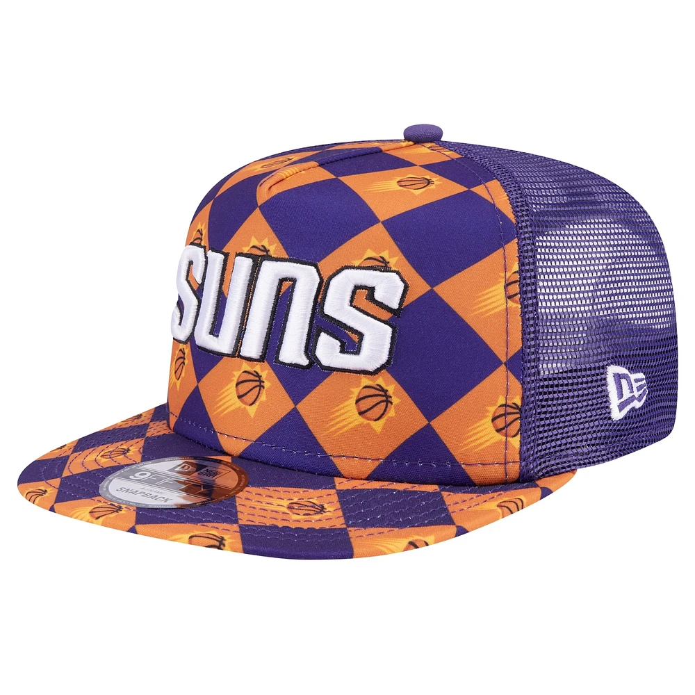 Casquette Snapback 9FIFTY Snapback A-Frame Trucker Purple Phoenix Suns Seeing Diamonds New Era pour hommes