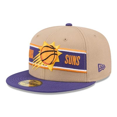 Casquette ajustée New Era pour hommes, beige/violet, Phoenix Suns 2024 NBA Draft 59FIFTY