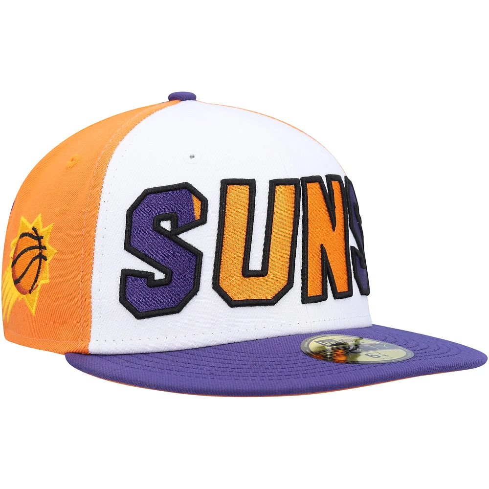 Men's New Era  White/Purple Phoenix Suns Back Half 9FIFTY Fitted Hat